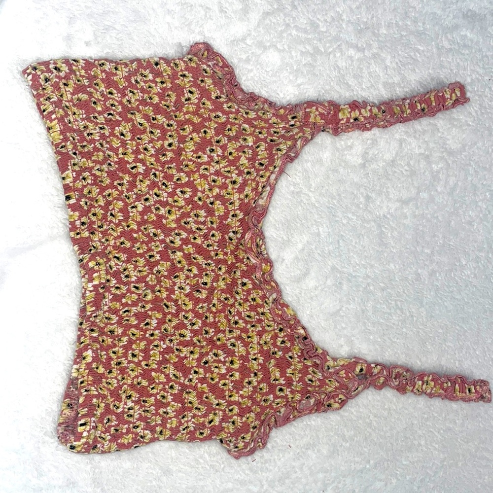 Pink flower crop top size small